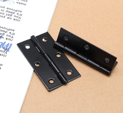 Murtenze 6 Pack 2.5 Inch Black Door Hinge Cabinet Hinge - color: Black, size: 2.5 Inch - 6PCS