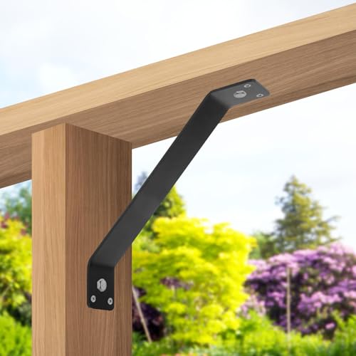 Inside Mount 45-Degree Angle Bracket, 11-1/8'' x 1-1/2'' Heavy Duty Connector Corner Brace Inside Joint for Wood Post and Beam Desk Edge Box Pergola Gazebo DIY Kit, 8 Pcs - size: 11-1/8'' x 1-1/2''