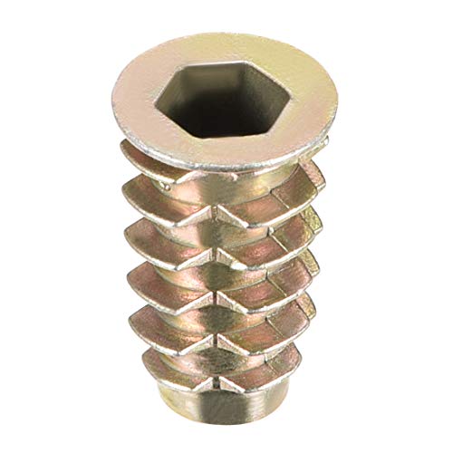 uxcell Furniture Threaded Insert Nuts Zinc Alloy M6 Internal Threads 19mm Length 20pcs - size: M6x19mm