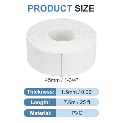 MECCANIXITY White Edge Banding 25 ft x 1-3/4 Inch Veneer Tape Pre-glued Flexible Plywood Edge Banding with Hot Melt Adhesive for Furniture Restoration - size: 25 ft x 1-3/4 Inch