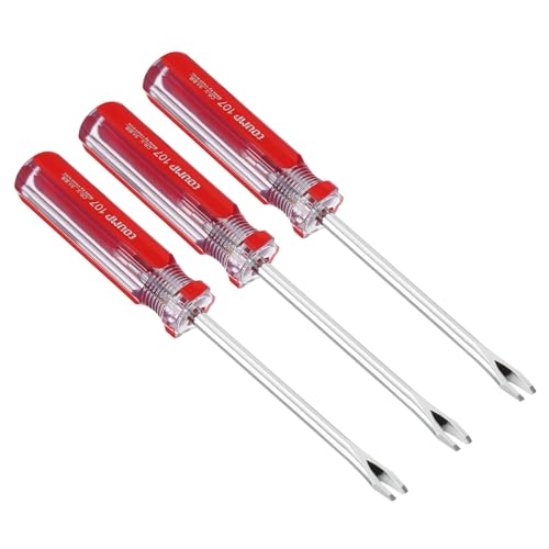 PATIKIL Upholstery Staple Remover, 3Pcs 4" V Straight Construction Staple Puller Staple Nail Tack Tool for Furniture Wooden Floor Photo Frame, Red