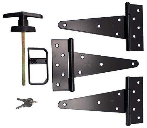 Shed Windows and More Single Door Hardware Kit (8" Hinge), T Handle and Screws - size: 8 Inch