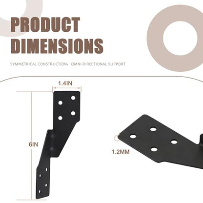 90 Pack Hurricane Tie for Rafters, Hurricane Straps Brackets Black - color: Black