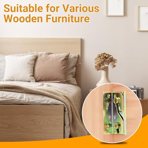 4Pcs Rust Proof Bed Rail Brackets with 32 Pcs Srews