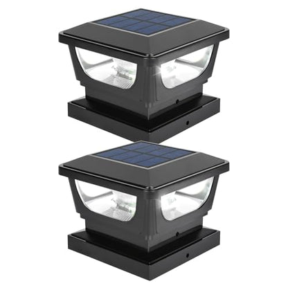 Solar Post Cap Lights for 3x3 Metal & 4x4 Vinyl/Wood Fence Posts, 2 Pack - size: 2 Pack
