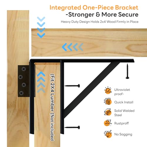DIYHD 2 Pack Heavy Duty Anti-Sag Gate Kit for 2x4 Lumber, Fits 24"-60" Wide - size: Kit - 2 Packs (No Latch)