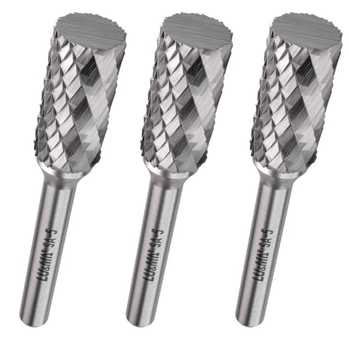 LU&MN SA-5 Tungsten Carbide Burr, 1/2" Head 1/4" Shank, 3 Pcs - style: SA-5,3PCS