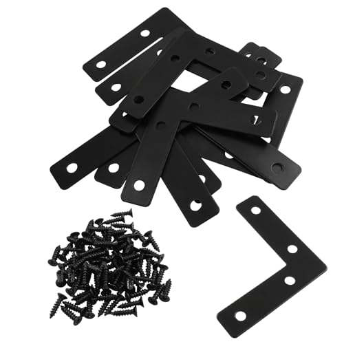 Bivethoi L Shape Flat Mending Plates, 60 x 60mm (2.36" x 2.36"), Black - size: 60x60mm/2.36"x2.36", style: L shape