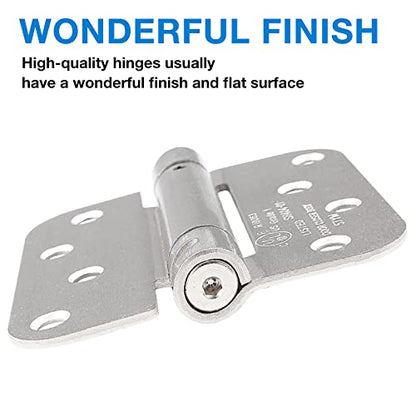KIW Automatic Self-Closing Brushed Nickel Door Hinges Satin 4" 5/8" 2 Pack - color: Satin Nickel, size: 2 Pack