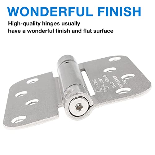 KIW Automatic Self-Closing Brushed Nickel Door Hinges Satin 4" 5/8" 3 Pack - color: Satin Nickel, size: 3 Pack