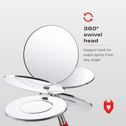 NoCry Heavy Duty Telescoping Inspection Mirror — 3.23 Inch Round Mirror - style: Telescoping Inspection Mirror