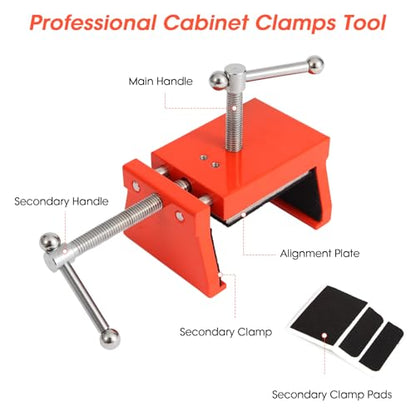 Cabinet Clamps 2 Pack,Cabinet Jacks for Installing Cabinets,Cabinet Clips,Face Frame Clamps for Installing Cabinets