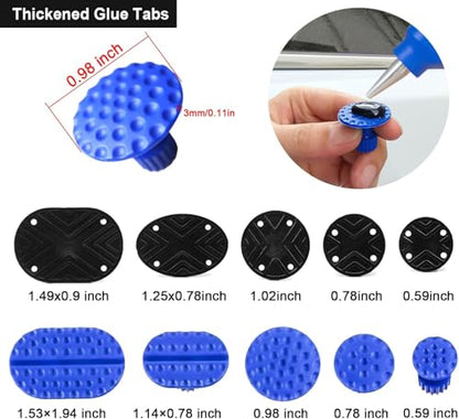 Manelord 25PCS Dent Puller - Car Dent Repair Kit, Dent Removal Kit with Double Pole Bridge Dent Puller for Auto Dent Removal, Door Dings and Car Hail Damage