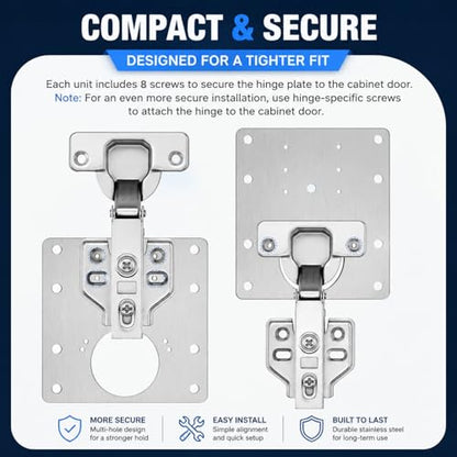 8PCS Thickened Hinge Repair Plate,Repairing Cabinet Doors with Loose Hinges