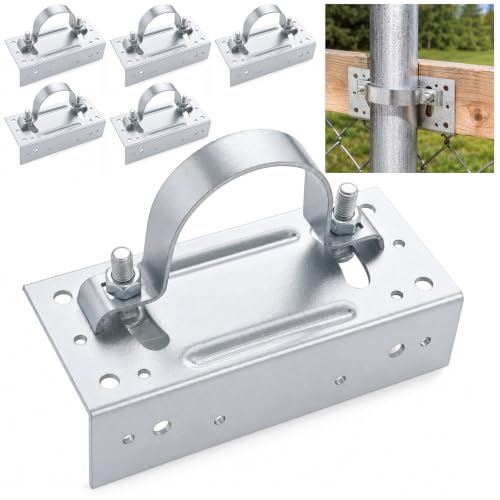 Frienda 6 Pcs 2-3/8" Chain Link Fence Post Brackets for Wood Fencing