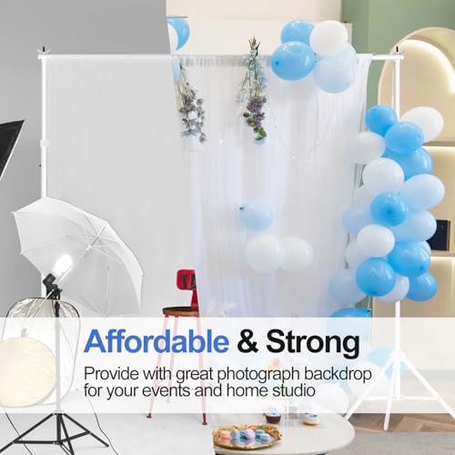 EMART Backdrop Stand 10x10FT Adjustable Back Drop Stand for Party -White - color: White, size: 10x10ft