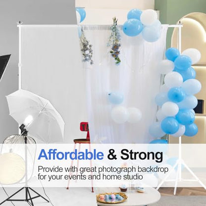 EMART Backdrop Stand 10x10FT Adjustable Back Drop Stand for Party -White - color: White, size: 10x10ft