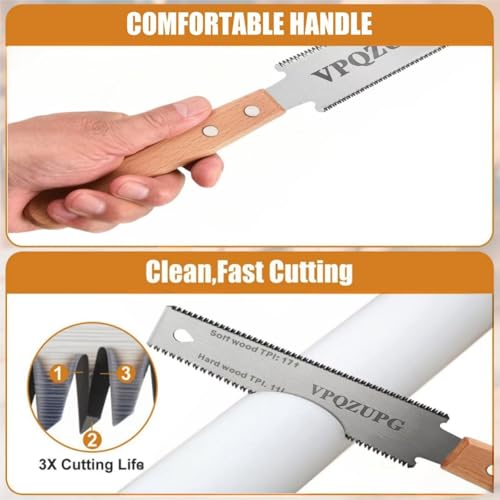 Japanese Pull Saw 6 Inch, SK5 Double Edge 14/17 TPI Saw for Woodworking