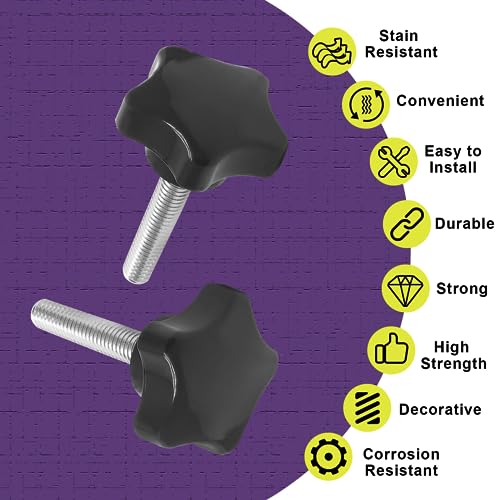 M8 x 40mm Thread Star Knobs, 6 Pieces - size: M8 x 40mm (6 pcs), style: Star Handle