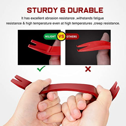 Nilight 8pcs Auto Trim Removal Tool Set No-Scratch - color: Red, size: 8Pcs