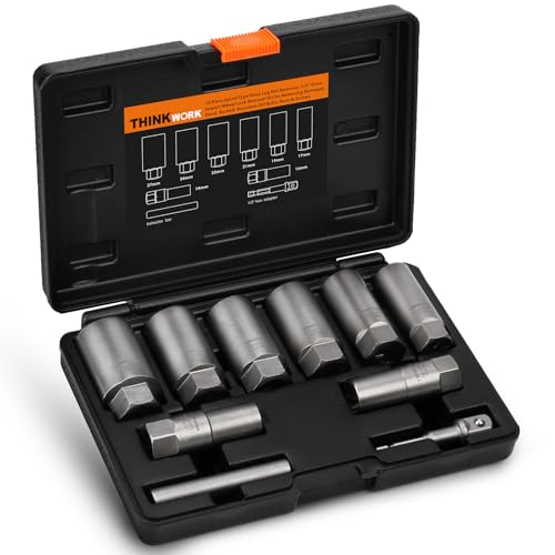10-Piece Locking Lug Nut Removal Tool, 1/2" Drive Lug Nut Extractor Set - size: W6159-10-PCS