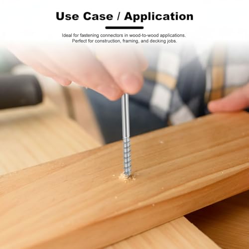 VCTGAM® SD Connector Screws SD9212R500 – 9 x 2-1/2", 1/4" Hex Head, Structural Framing Joist Hanger Screws, Prem-Galvanized High-Strength Corrosion & Deformation Resistant Wood Screws, (500-Qty)