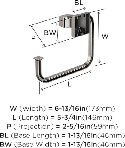 Amerock Mulholland 5-3/4" Brushed Nickel Towel Ring - color: Brushed Nickel, size: 5-3/4 Inch (146 mm) Width