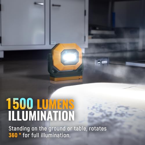 Easymaxx Rechargeable Magnetic Work Light 2 Pack, 1500LM LED Flashlight