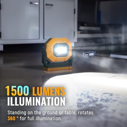 Easymaxx Rechargeable Magnetic Work Light 2 Pack, 1500LM LED Flashlight