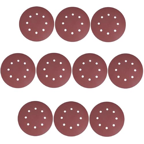 Utoolmart 10Pcs Sanding Discs, 7 Inch 8 Hole Hook & Loop Sanding Disc, 150Grit Flocking Sandpaper, for Random Orbit Sander - size: 150 Grit