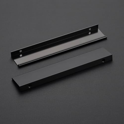 Matte Black Cabinet Pulls Finger Edge Pulls 6-1/4 Inch 10 Pack - size: 6.3 Inch(160mm) Center-to-Center