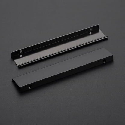 Matte Black Cabinet Pulls Finger Edge Pulls 6-1/4 Inch 10 Pack - size: 6.3 Inch(160mm) Center-to-Center