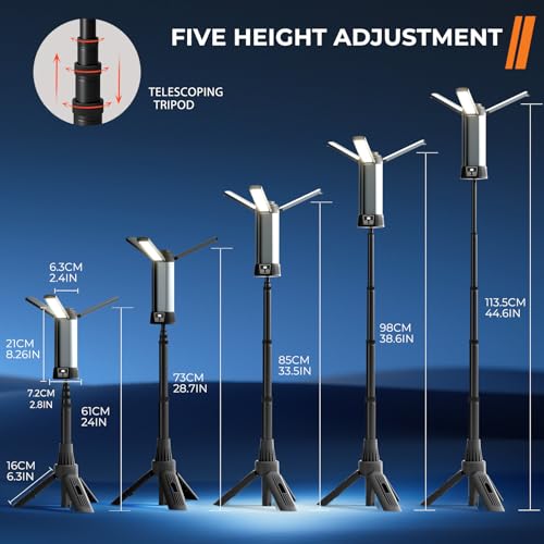Rechargeable Work Light with Stand, LED Cordless Camping Light