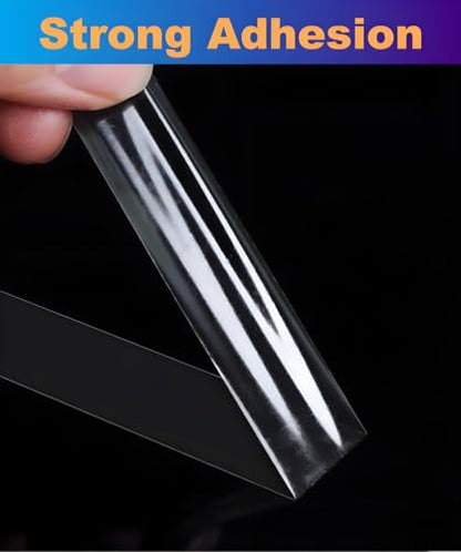 Ultra-Thin Clear Double Sided Tape Heavy Duty 2-Inch x 50 Feet Two Sides Strong Stick Mounting Adhesive Tape for Arts & Crafts, Fix Carpet, Women Clothes, Woodworking, Anti Cat Scratch, Sewing Project - size: 2 inch x 50 feet