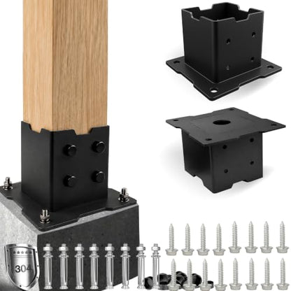 4x4 Post Base for Concrete, 2 Pack, 304 Stainless Steel - size: 4x4 for concrete floor only