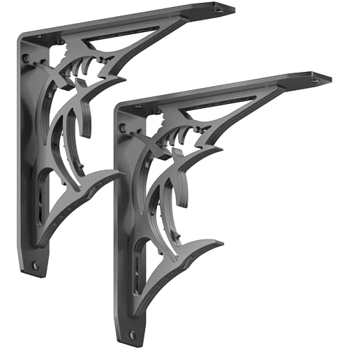 Starby Billfish Classic Heavy Duty Steel Fireplace Mantel Brackets, Floating Shelf, Countertop Support - Hand Welded (2 Pack) (10 x 10 x 2) - color: Billfish Classic, size: 10" x 10" x 2"