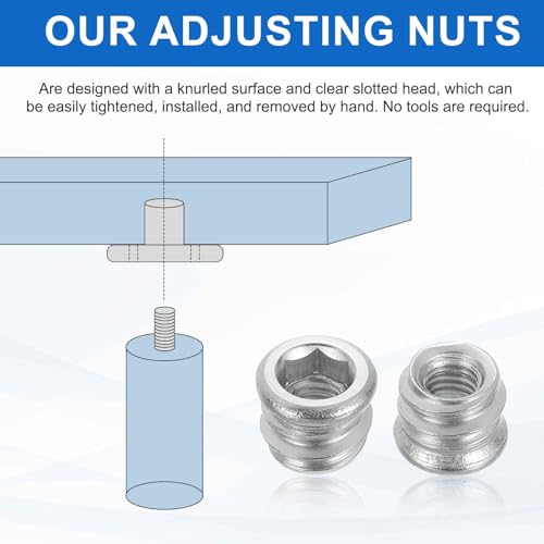 MECCANIXITY 4Pcs Threaded Inserts Nuts, M6x10mm Hex Socket Drive Nut Inserts for Wood - 304 Stainless Steel Screws Furniture Screw in Nuts Bolt Fastener Connector Wood - size: M6x10mm