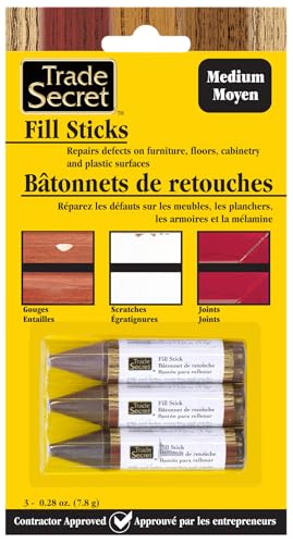 Wood Scratch Repair Fill Stick, Medium Toned Surfaces, 3-Pack - color: Medium Tones