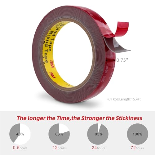 3M Heavy Duty Double Sided Tape 0.75" x 15.4Ft Grey - color: Grey, size: 0.75" x 15.4Ft