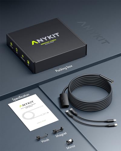 Anykit Endoscope Camera with Light, 1920P HD Borescope - size: 9.8FT