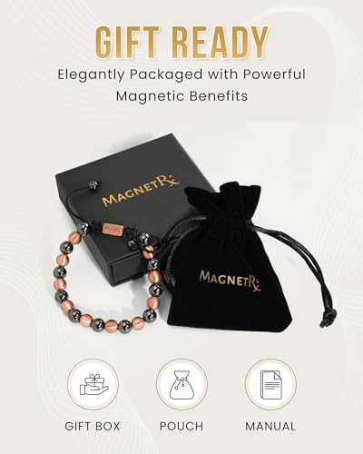 MagnetRX® Hematite & Copper Beaded Bracelets (8MM) - color: Copper 8mm Bead