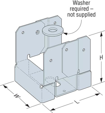 Simpson Strong-Tie ABA24-2Z Adjustable Post Base, ZMAX Coated (Pack of 1)
