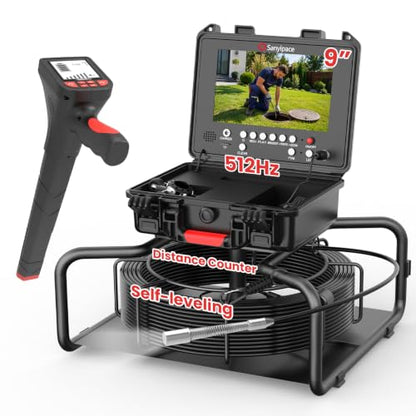 Sanyipace Sewer Camera with Locator, 512Hz Transmitter,Self-Leveling,100FT - size: 100FT/30M with Locator