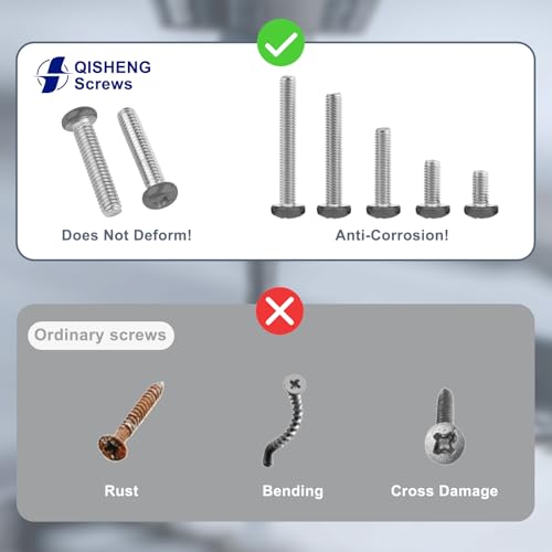 QISHENG 100 PCS Black Head #6-32X2 Stainless Steel Phillips Pan Head Machine Screws,DIY,Repair,Install Furniture and Electrical Appliances Screws,Stainless Steel 18-8 A2(304) Screw - color: Black, size: #6-32X2"