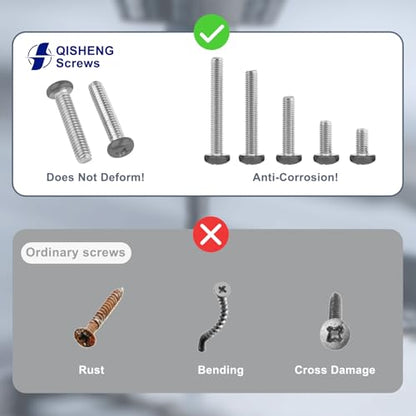 QISHENG 100 PCS Black Head #6-32X2 Stainless Steel Phillips Pan Head Machine Screws,DIY,Repair,Install Furniture and Electrical Appliances Screws,Stainless Steel 18-8 A2(304) Screw - color: Black, size: #6-32X2"
