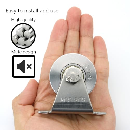 U Type Stainless Steel Groove Wheel Wall-Mounted Ceiling Lifting Pulley - size: 2 Pack U Type