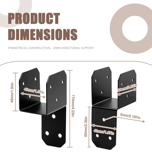 Joist Anchor Connector 2x4 Joist Hanger Bracket Tie Bracket 6 Pack - size: 2x4