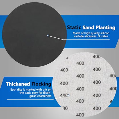 VIBRATITE 400 Grit 5 Inch Hook & Loop Sanding Discs, 70PCS - size: 5 Inch (400 Grit)
