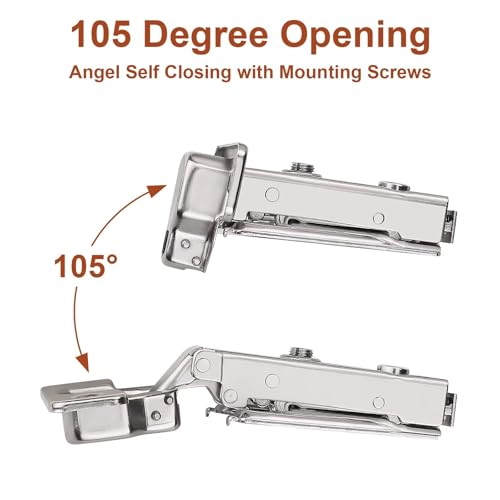 Probrico 18 Pairs Soft Closing Cabinet Hinges - Full Overlay Concealed Face Frame Corner for Kitchen Cabinets - size: 18 Pairs