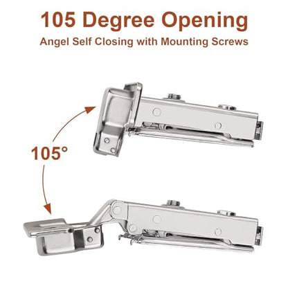 Probrico 18 Pairs Soft Closing Cabinet Hinges - Full Overlay Concealed Face Frame Corner for Kitchen Cabinets - size: 18 Pairs
